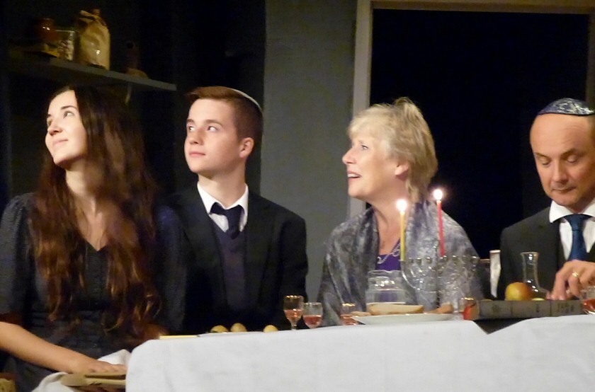 Margot, Peter, Mrs Van Daan, Mr Frank