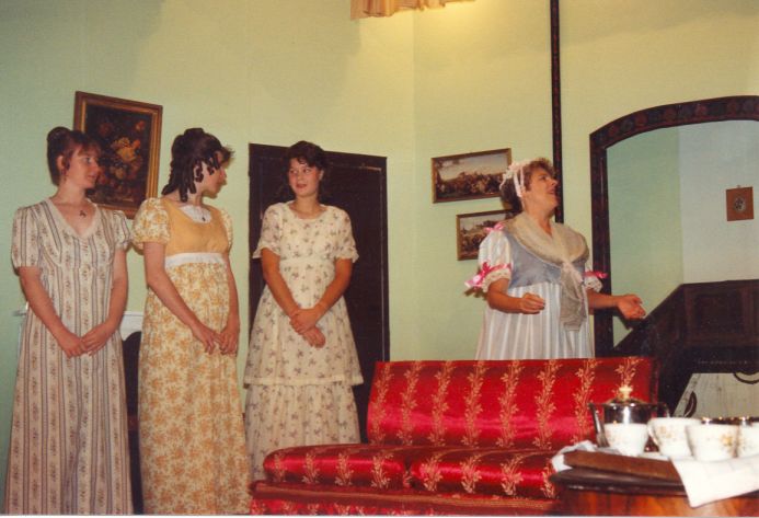 Elizabeth, Jane, Charlotte, Lydia, Mrs Bennet